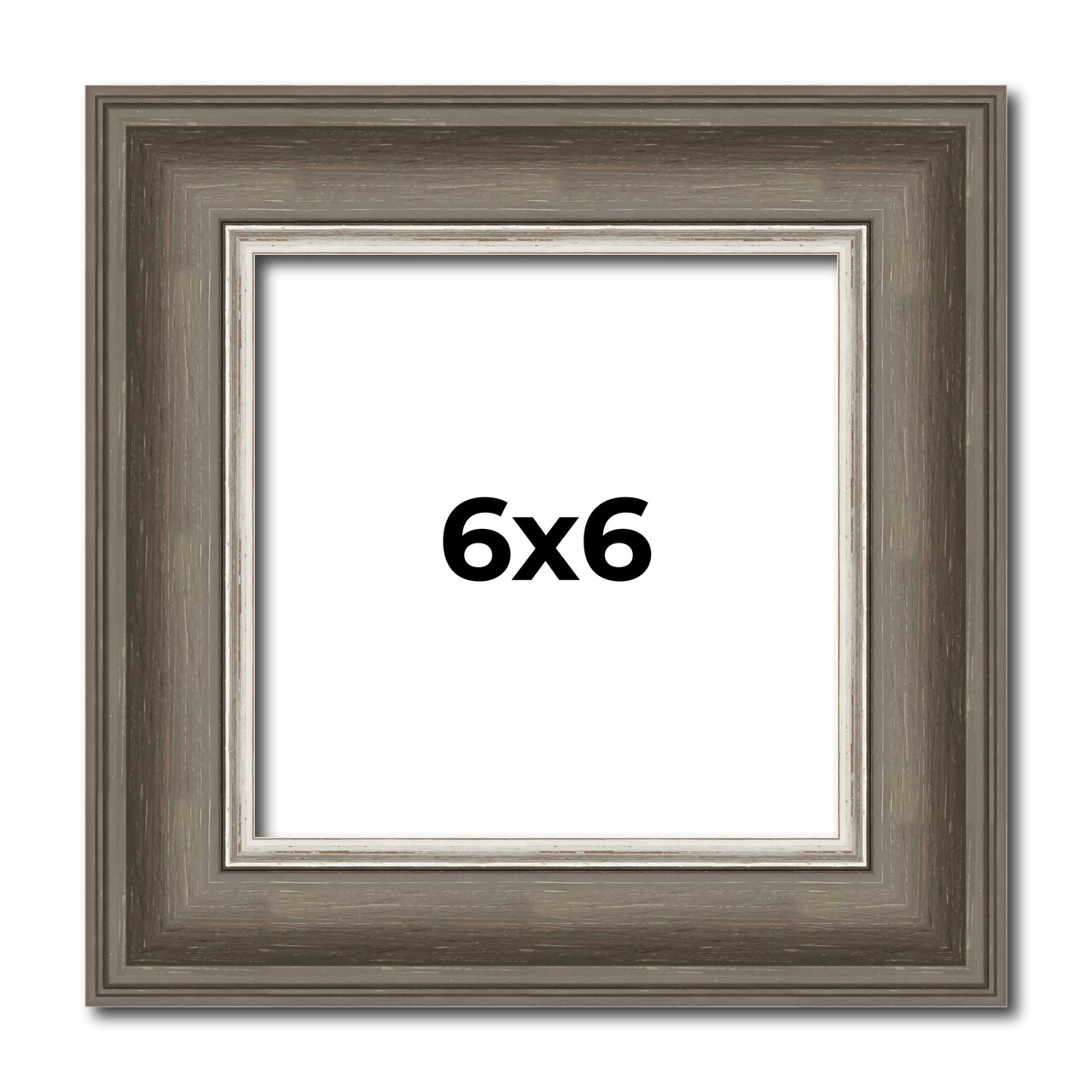 Square Weathered Black Picture Frame - UV Acrylic, Foam Board Backing, Hanging Hardware